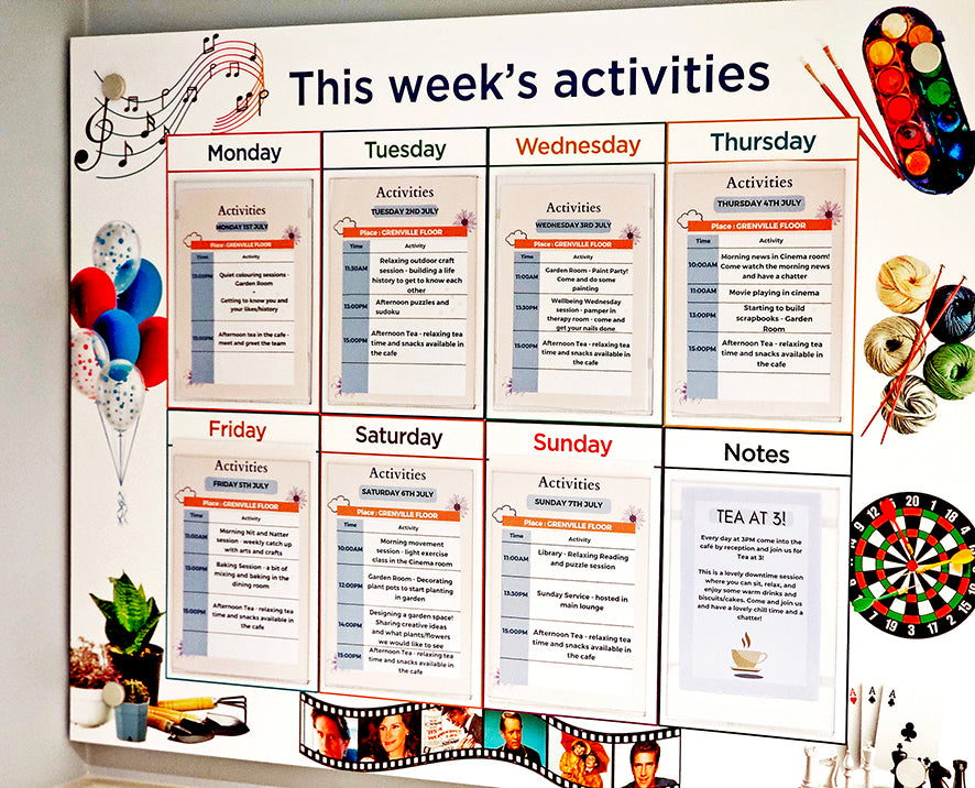 7 Day Activity Display Board for Dementia and Alzheimer's Care Homes ...