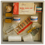 Detailed image of the contents of a medical memory box for the NHS reminiscence display