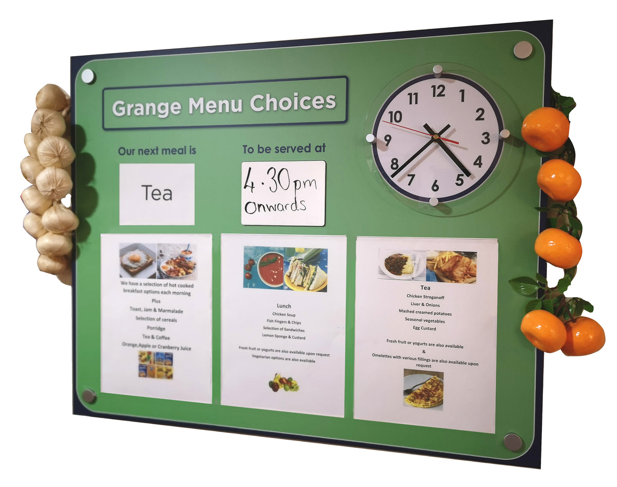 Menu display boards – The Care Home Designer