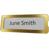 Door furniture, brushed silver and gold interchangeable name plates for alzheimer's and dementia care home The Care Home Designer 