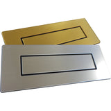 Door furniture, brushed silver and gold letter boxes for alzheimer's and dementia care home The Care Home Designer 